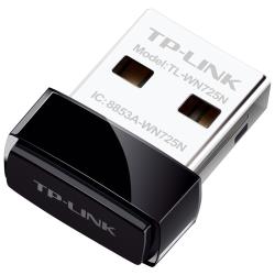 Сетевой адаптер WiFi TP-Link TL-WN725N черный, разъем USB 2.0, интерфейс подключения USB 2.0