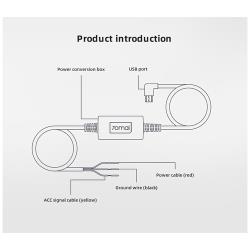 Кабель питания 70mai Hardwire Kit UP02, без камеры, черный