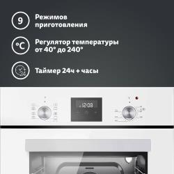 Электрический духовой шкаф Simfer B4EB59070 (9 режимов работы, гриль, таймер, турбо-конвекция, черный)
