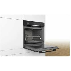 Духовой шкаф с добавлением пара Bosch HRA3340B0 (Serie 4  /  71 л  /  до 275 °C  /  Черное стекло  /  Гриль  /  Телескоп. напр. (x1)  /  A)