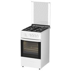 Плита Газовая Darina 1D1 GM 241 008 W белый / черный (стеклянная крышка) реш. чугун