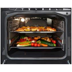 Комбинированная плита Gorenje GKS6C70WF, электрическая духовка, стеклянная крышка, чугун, Сенсорный программатор IconLED, белая