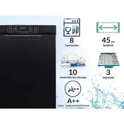 Посудомоечная машина HIBERG F48 1030 B, черный