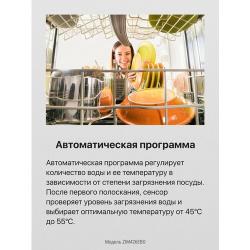 Встраиваемая посудомоечная машина Hansa ZIM426EBO, автооткрывание дверцы, 6 программ, функция пара и отсрочка старта