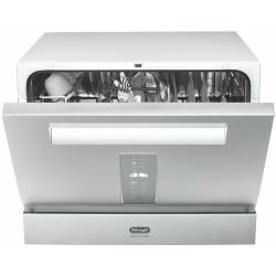 Компактная посудомоечная машина DeLonghi DDW 07T Fridere, Aqua Stop, 6 комплектов, половинная загрузка