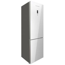 Холодильник Schaub Lorenz SLU S379L4E, белое стекло, двухкамерный, No Frost, зона свежести, ионизация