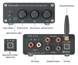 Усилитель для колонок Fosi Audio BT20A 100 Вт, с блоком питания