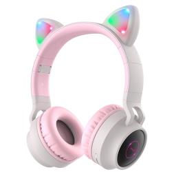 Беспроводные наушники Hoco W27 Cat ear Global, mini jack 3.5 mm, лиловый