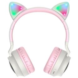 Беспроводные наушники Hoco W27 Cat ear Global, mini jack 3.5 mm, лиловый