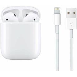 Беспроводные наушники Apple AirPods 2(A2032 / A2031 / A1602) , белый кейс с проводной зарядкой