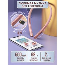 Наушники беспроводные блютуз с микрофоном спортивные для бега на шею (WI черные)