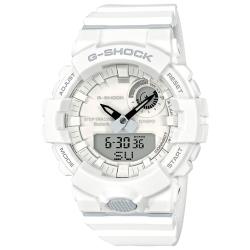 Наручные часы CASIO мужские G-Shock GBA-800-7A кварцевые, будильник, настройка времени с помощью приложения, мониторинг физической активности, хронограф, шагомер, секундомер, таймер обратного отсчета, акселерометр, водонепроницаемые, противоударные, подсветка стрелок, подсветка дисплея