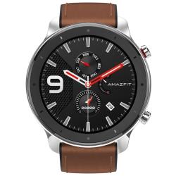 Умные часы Amazfit GTR 47 mm stainless steel case, leather strap