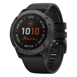 Умные часы Garmin Fenix 6X Pro Solar титановый DLC GPS, серый / черный