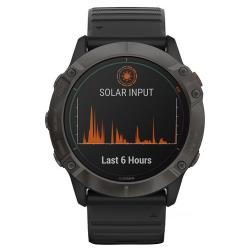 Умные часы Garmin Fenix 6X Pro Solar титановый DLC GPS, серый / черный