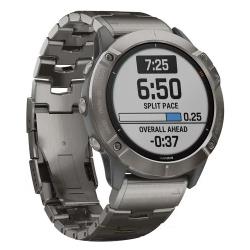 Умные часы Garmin Fenix 6X Pro Solar титановый с титановым браслетом