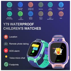 Детские умные смарт-часы Smart Baby Watch Y79 2G, с поддержкой GPS, HD камера, SIM card (Зеленый)