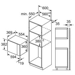 Микроволновая печь встраиваемая Bosch BFL554MB0  /  BFL554MS0  /  BFL554MW0