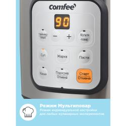 Мультиварка Comfee CF-MC9502, 2 литра, 5 программ, автоподогрев, отложенный старт, черный / нержавеющая сталь