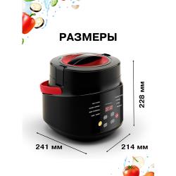 Мультиварка автомобильная 2 л 12 / 24 V, панель на русском языке, черная