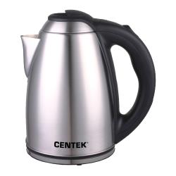 Чайник металлический CENTEK CT-0049, 1,8л, 2000W, нерж крышка внутри и снаружи, нерж база, двойная защита