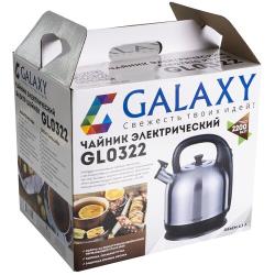 Чайник электрический Galaxy GL 0322, Электрочайник металлический бытовой с подставкой для дома на кухню, 4.2 л, 2200 Вт, черный / серебристый