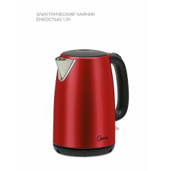 Чайник электрический Midea MK-8022, 2200 Вт, 1,7 л, Strix, красный, нержавеющая сталь