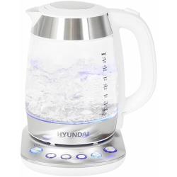 Чайник Hyundai HYK-G4033 белый / серебристый