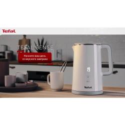 Чайник электрический Tefal Sense KO693110 1.5 л, 5 режимов, поддержание температуры, дисплей, автоотключение, 1800 Вт, белый