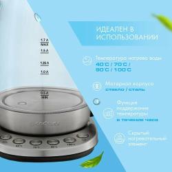 Чайник электрический стеклянный Endever KR-370G  /  1,7л  /  2200 Вт  /  4 температурных режима