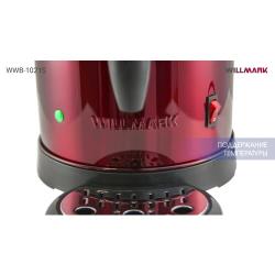 Бойлер для горячих напитков WILLMARK WWB-1021S красный (10л, 1500Вт, двойн. ст, подд. темп, мет. поддон)