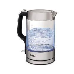 Электрический стеклянный чайник Tefal Glass Kettle KI770D30 1,7 л с подсветкой, индикатором уровня воды, 2200 Вт, серебристый