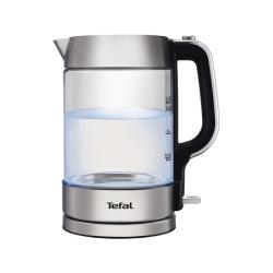 Электрический стеклянный чайник Tefal Glass Kettle KI770D30 1,7 л с подсветкой, индикатором уровня воды, 2200 Вт, серебристый