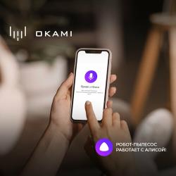 Робот пылесос с влажной и сухой уборкой Okami R110, беспроводной моющий пылесос с hepa фильтром с многоступенчатой системой фильтрации