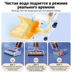 Вертикальный моющий беспроводной пылесос для дома ILIFE для влажной и сухой уборки с системой самоочистки