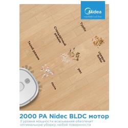 Робот-пылесос с Wi-Fi Midea VCR21LDSW, сухая / влажная уборка, 4 режима, 2 щетки, площадь до 200 кв м