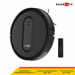 Робот пылесос KUANLITU HR1010 2 в 1 резервуар для воды литиевая батарея 2600 мАч сухая / влажная уборка черный