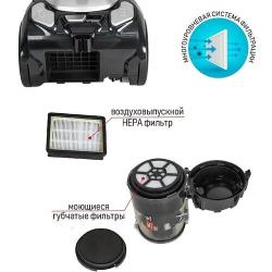 Пылесос JVC, JH-VC411, 2200 Вт, с контейнером, 3 л, сухая уборка, циклон, серый
