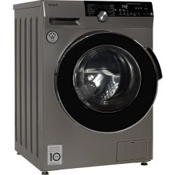 Стиральная машина с инвертором и паром Weissgauff WM 5649 DC Inverter Steam Silver,3 года гарантии, Установка в колонну, 9 кг загрузка, 1400 оборотов, 14 программ, быстрая стирка 15 мин, режим для детских вещей, сенсорное управление, защита от протечек