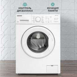 Стиральная машина NORDFROST WM 6100 W, 6 кг загрузка, 1000об / мин,8 программ, отсрочка старта, быстрая стирка, цвет белый