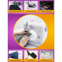 Портативная швейная машинка Classmark WJ23071901 электрическая от сети и батареек, реверс, регулировка скорости, нитевдеватель и подсветка, полуавтомат, 350 стежков / мин, 12 видов строчек