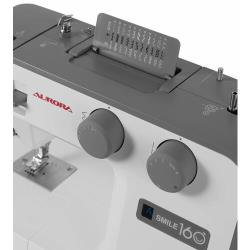Швейная машина Aurora Smile 160  /  с вертикальным челноком  /  петля автомат  /  для всех типов тканей  /  70 Вт  /  32 операций  /  LED подсветка  /  реверс