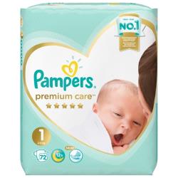 Подгузники для новорожденных Pampers Premium Care 1 размер, 2-5 кг, 20 шт, ультрамягкие