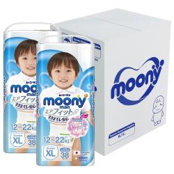 Подгузники-трусики Moony Прикосновение нежности для мальчиков №5 XL 12-22кг 38шт