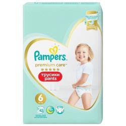 Pampers трусики Premium Care 6, 15+ кг, 18 шт, белый