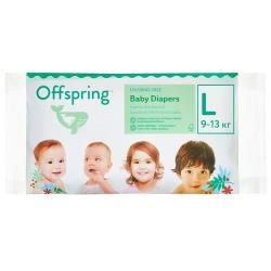 Offspring подгузники, L 9-13 кг. 36 шт. расцветка Авокадо