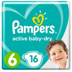Подгузники Pampers Active Baby-Dry 6 размер, 13-18 кг, 52 шт