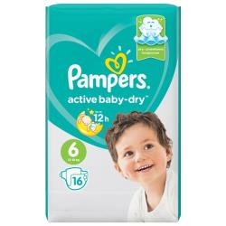 Подгузники Pampers Active Baby-Dry 6 размер, 13-18 кг, 52 шт