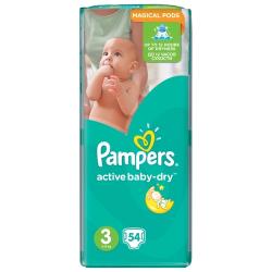 Подгузники PAMPERS Active Baby-Dry 3 (6-10 кг) 124 шт