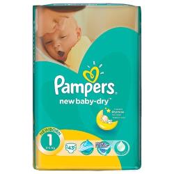 Подгузники для новорожденных Pampers New Baby-Dry 1 размер, 2-5 кг, 94 шт